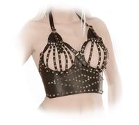 Ledapol - Vera Pelle Reggiseno/Corsetto/Bustino con Borchie Ouvert Varie Colori