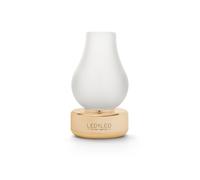 Ledbyled Nina, lampada da tavolo led senza fili in vetro frost - base ottone Nina, lampada da tavolo led senza fili in vetro frost - base ottone