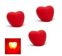 Leddy Living Set 3 Cuori LED Rossi 6,5x4,5 cm Decorazioni Romantiche Luci calde decorative per tavolo bagno e camera Ideali per cena matrimonio San Valentino regalo amore segnaposto