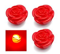 Leddy Living Set 3 Rose LED Rosse 6x6 cm Decorazioni Romantiche Luci calde decorative per tavolo bagno e camera Ideali per cena matrimonio San Valentino regalo amore segnaposto