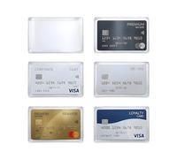 Leddy Living Set 6 Bustine Porta Tessere Trasparenti | 2 Tasche, Per Patente e Carta d'Identità, Per Carte Credito e Fidelity Card, Flessibili Opache, Protettive