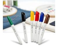 Leddy Living Set 6 Pennarelli Tessuti Punta 2-3mm Colori Indelebili Lavabili 30°C Atossici per Magliette Borse Scarpe Cotone Carta Tela