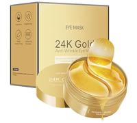 Ledeak Patch Occhi Oro 24K, 60 Pcs Idratante Antirughe Maschera Occhi, Anti-Età 24K Eye Patch Per Notte, Riduce Borse e Occhiaie, Rassodante Eye Mask Per Donne e Uomini