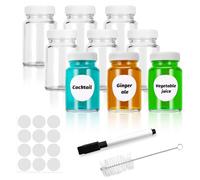 Ledebouk 9 Pezzi Bottigliette di Vetro Piccole, Mini Bottiglie Vetros, 60ml Vasetti Vetro Piccoli con Pennello, Etichette, Penna, Barattolini con Tappo per Conservare Zenzero, Miele, Vino, Olio
