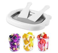 Ledebouk Gelato Ghiaccio Rolls, Macchina per il Gelato 21.5×16cm, Gelateria Autorefrigerante con 2 Spatole, Rolled Ice Cream Maker Bambino, Gelatiera bambino Sorbetto,Yogurt Congelato, Gelato