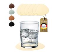 Lederfabrik Garnier® Set di 6 sottobicchieri moderni, antiscivolo e lavabili, perfetta protezione del tavolo, sottobicchieri in pelle beige, made in Germany