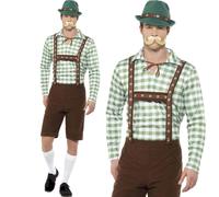 Lederhosen Bavarese Alpino Uomo Tedesco Oktoberfest Costume Elegante Adulti M-XL