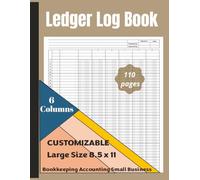 Ledger Log Book 6 Columns: Large Simple Grey Six Column for Bookkeeping and Accounting | Financial Records for Small Business and Personal Finance: Account Journal
