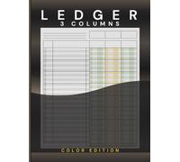Ledger with 3 Columns (Yellow & Green Color Edition): Simple Accounting Logbook for Recording Transactions and Cash Payments | 8.5x11 Business Record Notebook with 40 Rows Per Page