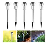 LEDGLE Lampade Solari Giardino LED Faretti Esterno da Terra Illuminazione Pathway Luci IP44 Impermeabile per Prato, 5 Pezz