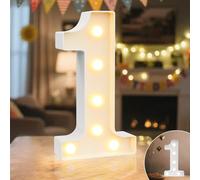 Ledido Insegna Luminosa a LED con Numeri da Tendone - Numeri Luminosi con Luce Fredda e Calda per Decorazioni del 1° Compleanno, Luci a LED Numeriche per Anniversario di Matrimonio Laurea Casa Camera