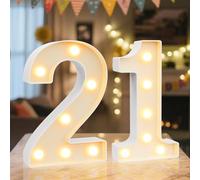 Ledido Numeri Luminosi a LED per Insegna - Numeri Luminosi Freddi e Caldi per Decorazioni per il 21° Compleanno, Luci a LED per Anniversario di Matrimonio Laurea Casa Camera da Letto Tavolo Parete