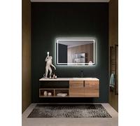 Ledimex Specchio Bagno Led Quadrato - Misura 100x80 cm Illuminato a LED con IRC >80 - Illuminazione Frontale con Luce Fredda - Modello Francia