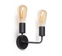 LEDKIA Applique da Parete Metallo 2 Faretti Jayso Nero
