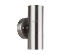LEDKIA LIGHTING Applique da Parete per Esterni Acciaio Inox Doppia Luce Satin Argento GU10