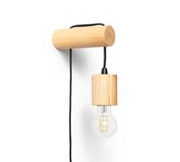 LEDKIA LIGHTING - Applique da Parete Torse | Design Elegante e Moderno | Compatibile con Lampadina LED E27 max 40W | Uso Interno IP20 | Ideale per Casa e Ufficio, Naturale, Legno