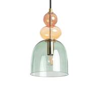 LEDKIA Lampada a Sospensione Baudelaire Metallo e Vetro Verde | Design Unico in Metallo e Vetro | Compatibile con Lampadina E14 | Ideale per Interni IP20 | Dimensioni Compatte