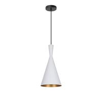 LEDKIA Lampada a Sospensione in Alluminio Tri Lennon Bianco | Design Vintage Anni '60 | Compatibile con Lampadine LED E27 | Cavo Regolabile in Altezza | Uso Interno