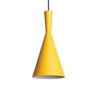 LEDKIA Lampada a Sospensione in Alluminio Tri Lennon Giallo | Design Vintage Conico | Compatibile con Lampadina LED E27 | Cavo Regolabile | Uso Interno