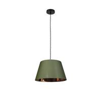 LEDKIA Lampada a Sospensione Lino Baharia Verde Militare | Design Elegante | Compatibile con Lampadina E27 40W Max | Cavo Regolabile | Uso Interno IP20