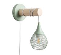 LEDKIA Lampada da Parete Legno e Metallo Monah Verde Celadon