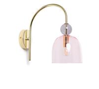LEDKIA Lampada da Parete Metallo e Vetro Baudelaire Rosa | Design vintage | Compatibile con E14 LED | Illuminazione personalizzabile | Utilizzo versatile