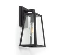 LEDKIA Lampada da Parete per Esterni in Alluminio e Vetro Marlon Nero