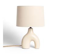 LEDKIA Lampada da Tavolo Ceramica e Lino Ginger Beige
