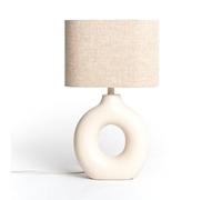LEDKIA Lampada da Tavolo Ceramica e Tessuto Memphis Beige