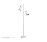 LEDKIA Lampada da Terra Metallo 2 Faretti Jigger Bianco