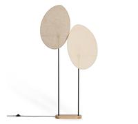 LEDKIA Lampada da Terra Metallo e Tessuto Elliptica Nero