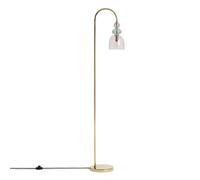 LEDKIA Lampada da Terra Metallo e Vetro Baudelaire Rosa | Design Vintage | Compatibile con Lampadina E14 | Ideale per Soggiorno, Cucina, Camer