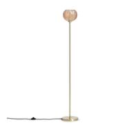 LEDKIA Lampada da Terra Metallo e Vetro Klimt Ambra | Design Classico ed Elegante | Compatibile con Lampadina LED E27 | Uso Interno Sala, Soggiorno, Cucina | Altezza 1500 mm