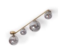 LEDKIA Lampadario in Metallo e Vetro Moonlight Brass 4 punti luce Grigio Sm
