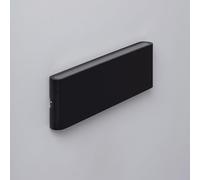 LEDKIA LIGHTING Applique da Parete per Esterni LED 20W Alluminio Rettangolare Doppia Luce Luming Nero 2700K Bianco Caldo