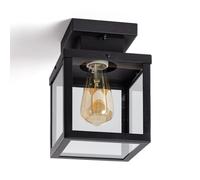 LEDKIA LIGHTING Applique da Soffitto per Esterni Acciaio Inox Theia Nero E27