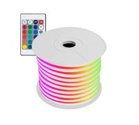 LEDKIA LIGHTING Bobina 50m Striscia LED Neon Regolabile 220V RGB Semicircolare 180 9W/m IP67 Taglio 100cm RGB