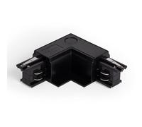 LEDKIA LIGHTING Connettore 'Right Side' Tipo L per Binario Trifase da Incasso Alluminio Nero