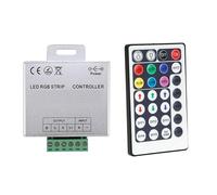 LEDKIA LIGHTING - Controller Striscia LED RGB | 12-24V DC | Telecomando RF 28 Pulsanti | Effetti Luce Personalizzati | Compatto e Resistente, 24 Mm