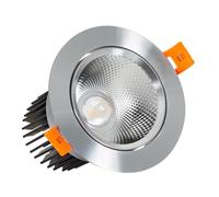 LEDKIA LIGHTING Downlight LED 15W Circolare COB CRI90 Foro Ø 90 mm Argento No Flicker 4000K Bianco Naturale