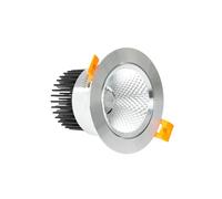 LEDKIA LIGHTING Faretto Downlight LED 12W COB Orientabile Circolare Argento Foro Ø 90mm No Flicker No Flicker 4000K Bianco Naturale