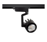 LEDKIA LIGHTING - Faretto LED Binario Monofase 30W | Flusso Luminoso 2400lm | Facile Installazione | Ideale per Negozi e Mostre, Nero, Bianco Caldo 3000K, PC Alluminio