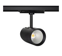 LEDKIA LIGHTING - Faretto LED Trifase 30W | No Flicker | CRI90 Resa Cromatica | Rotazione 360º | Facile Installazione su Binario | Ideale per Negozi e Showroom, Bianco Naturale 4000K