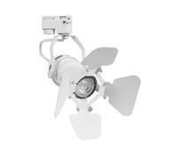 LEDKIA LIGHTING - Faretto Portalampada per Binario Trifase | Orientabile 360° | Compatibile con Lampadina GU10 | Ideale per Negozi e Showroom, Nero, Alluminio