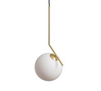 LEDKIA LIGHTING Iluzzia - Lampada a Sospensione Moonlight | Design Elegante in Metallo e Vetro | Compatibile con Lampadine LED E14 | Per Soggiorno e Cucina, Dorato, Alluminio