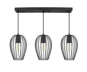 LEDKIA LIGHTING - Lampada a Sospensione 3 Faretti Orientabili | Portalampade E27 Integrati | Uso Interno IP20 | Dimensioni Compatte | Resistente Alluminio, Nero