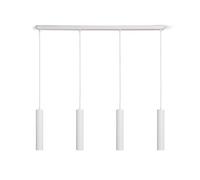 LEDKIA LIGHTING Lampada a Sospensione Alluminio Aritz 4 Faretti Bianco per Sale, Soggiorno, Cucina, Camera