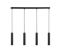 LEDKIA LIGHTING Lampada a Sospensione Alluminio Aritz 4 Faretti Nero per Sale, Soggiorno, Cucina, Camera