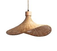 LEDKIA LIGHTING - Lampada a Sospensione Bambù Kathu Sienet | Design Unico ed Elegante | Compatibile con Lampadina E27 | Cavo Regolabile | Uso Versatile per Interni, Naturale, Bambù