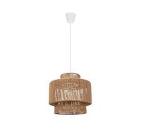 LEDKIA LIGHTING - Lampada a Sospensione Carta Intrecciata Neka | Design Elegante | Compatibile con Lampadine LED E27 | Ideale per Interni | Regolabile in Lunghezza, Naturale